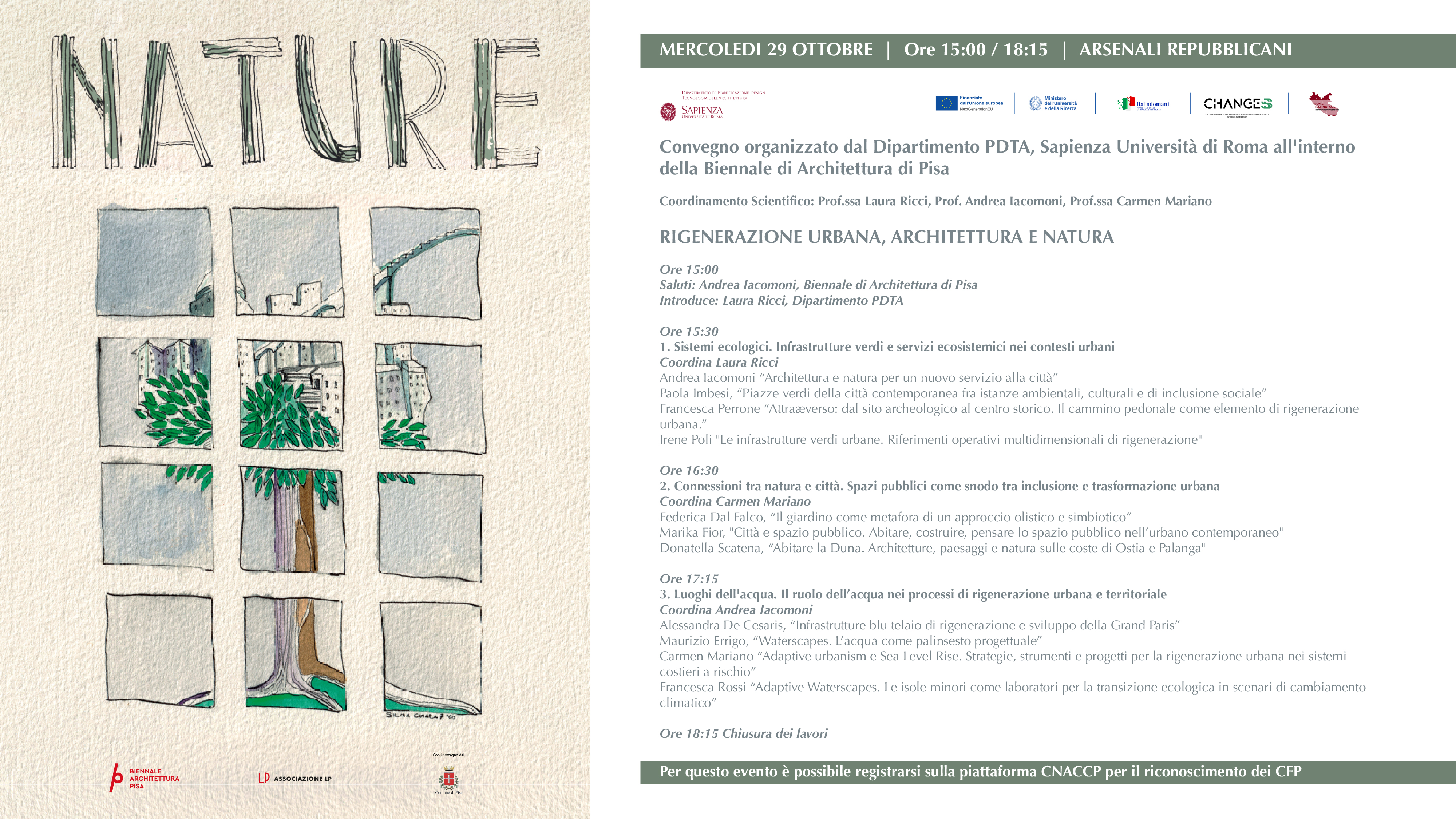 Convegno Rigenerazione urbana, architettura e natura - VI Edizione della Biennale di Architettura di Pisa - 29/10/2025