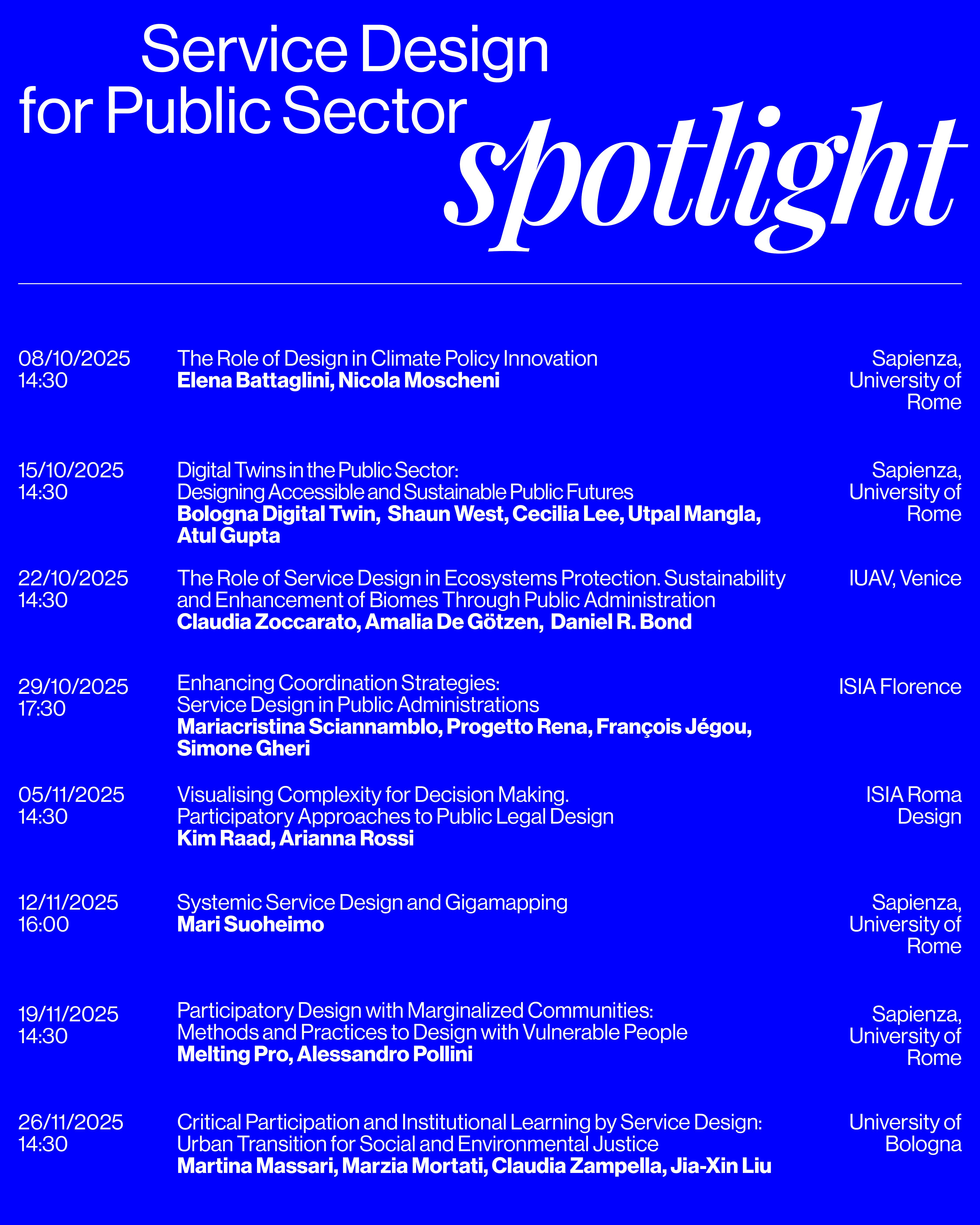 Ciclo di Seminari "SDPS PhD Spotlight" - Dottorato Associato in Service Design for Public Sector